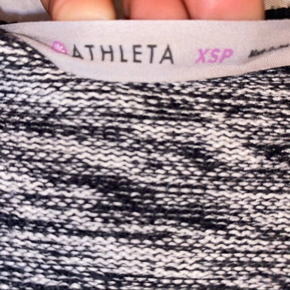 Athleta Retreat Marled Knit Grey Black Long Sleeve Sweater Tunic Dress XSP - Picture 6 of 11